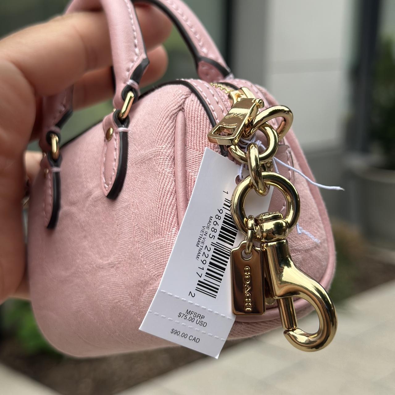 Mini Rowan Bag Charm In Signature Denim