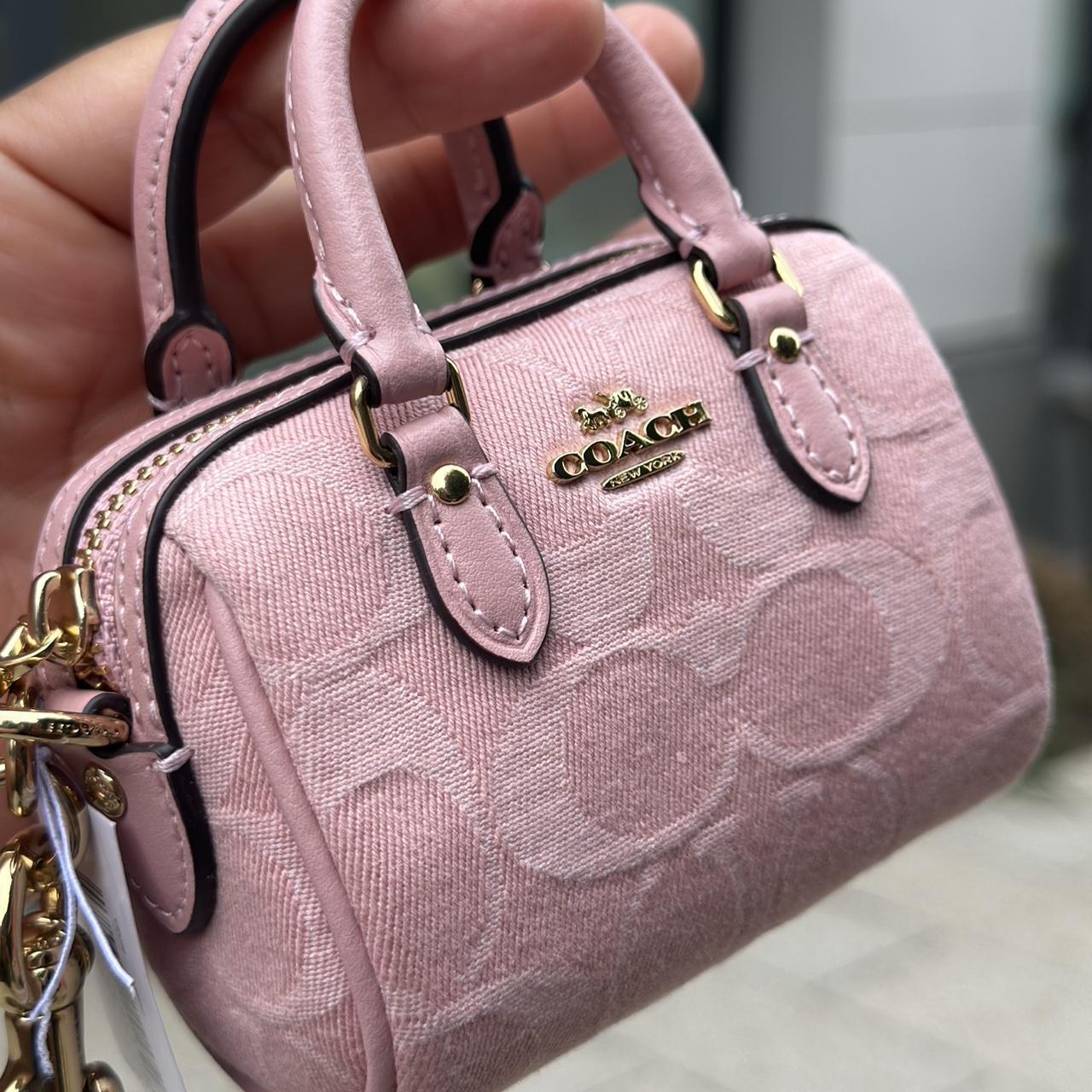 Mini Rowan Bag Charm In Signature Denim