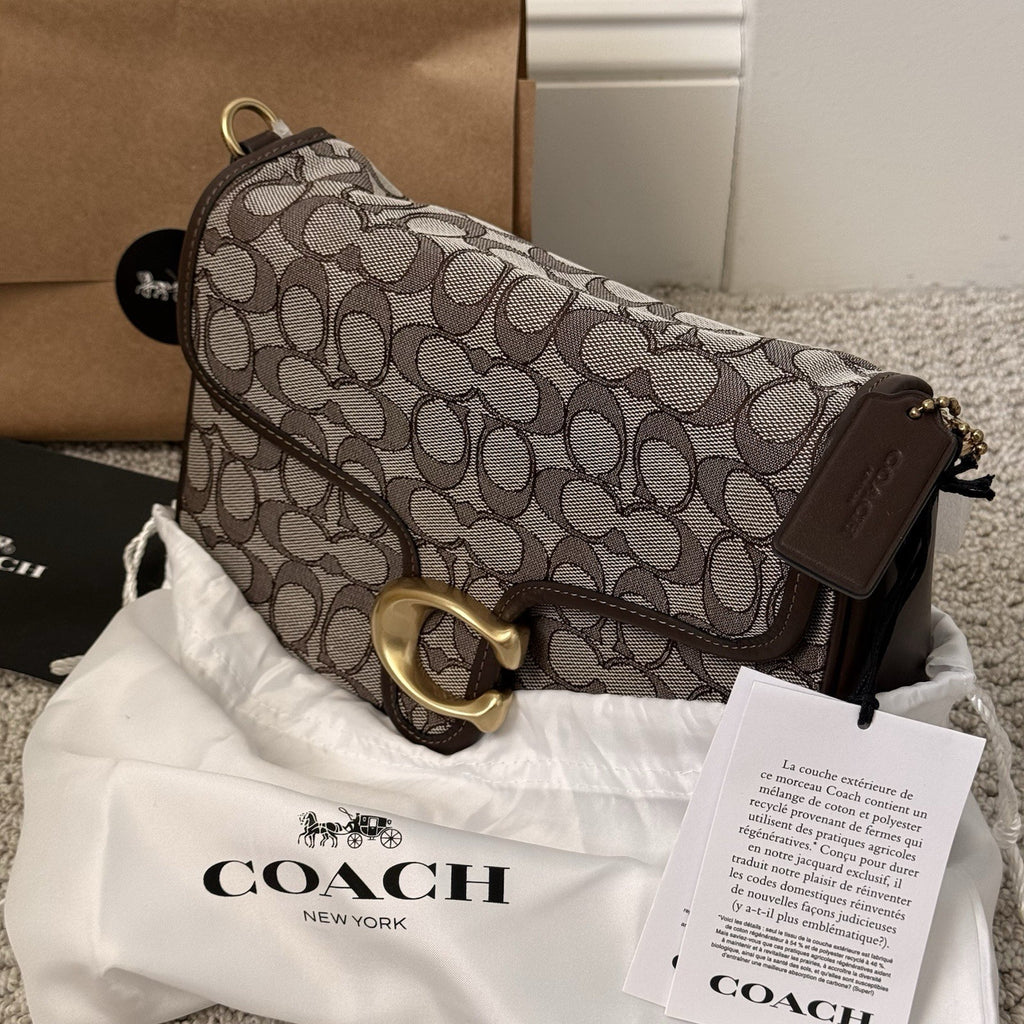NWT COACH Soft Tabby Shoulder Bag Signature Jacquard CDT21
