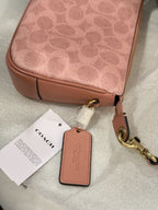 coach Plaza Small Signature Canvas Slim Shoulder Bag NWT