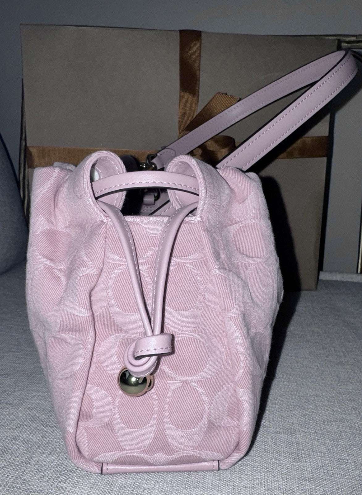 RARE NEW Coach Signature Pink Denim Faye & Wristlet Set SOLDOUT SHIPS TODAY
