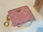 Coach Small Corner Zip Wallet In Signature Denim With Charms NWT