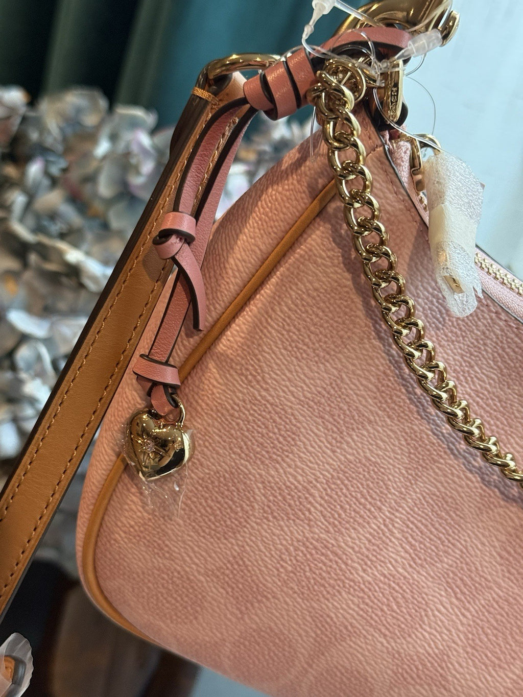 COACH TERI SHOULDER BAG IN SIGNATURE CANVAS CEA20 Pink Powder NWT