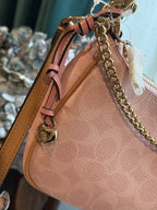 COACH TERI SHOULDER BAG IN SIGNATURE CANVAS CEA20 Pink Powder NWT