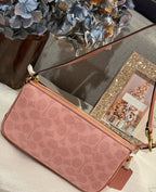 coach Plaza Small Signature Canvas Slim Shoulder Bag NWT