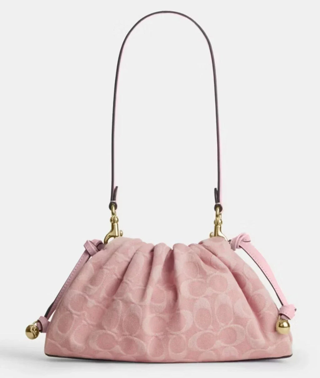 COACH - FAYE SHOULDER BAG PINK DENIM | (CER68) light pink | NWT