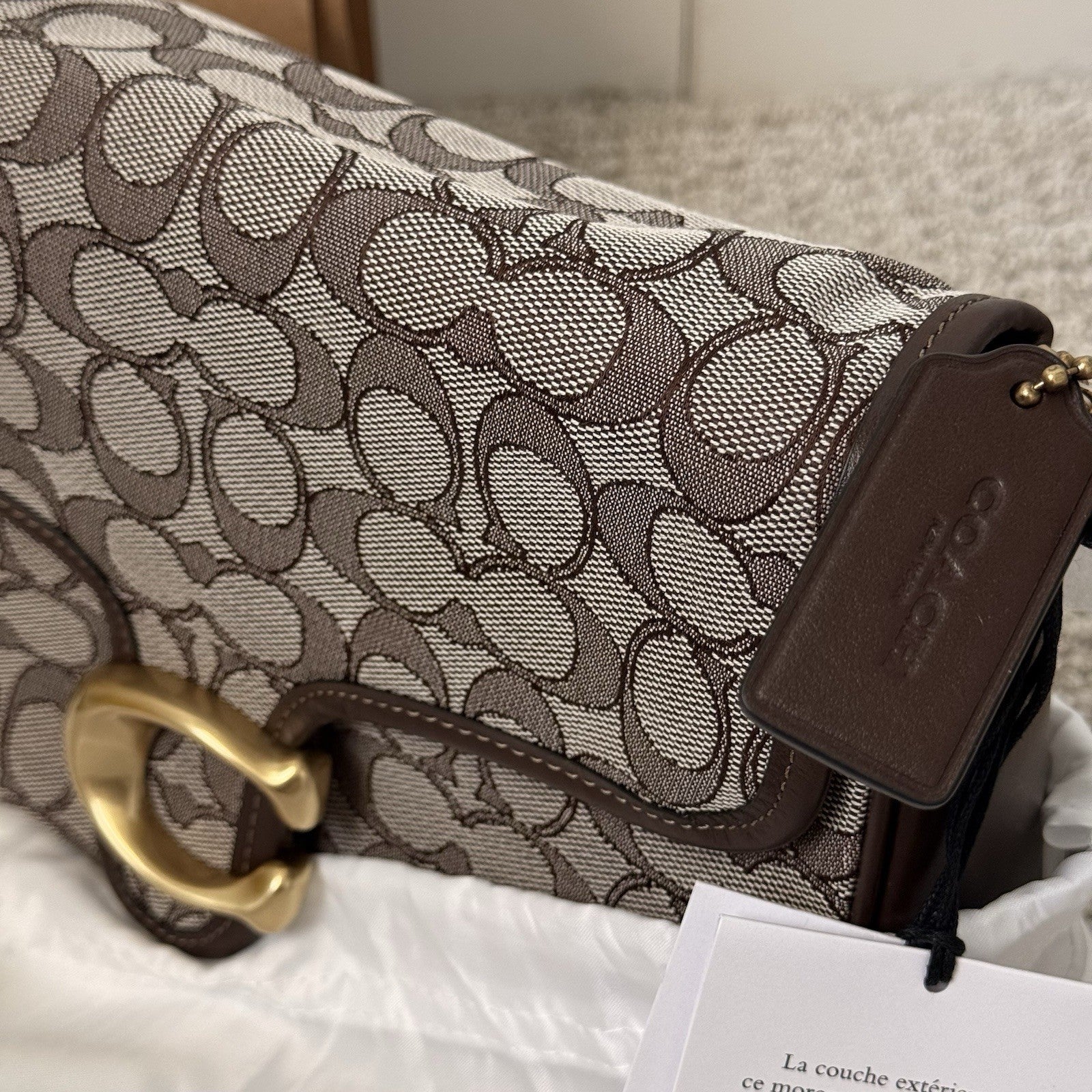 NWT COACH Soft Tabby Shoulder Bag Signature Jacquard CDT21