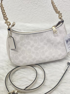 NWT COACH Women’s Teri Shoulder Bag In Signature Canvas In White/Chalk