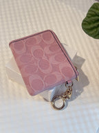 Coach Small Corner Zip Wallet In Signature Denim With Charms NWT