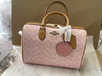 Coach Rowan Large Satchel Bag In Signature Canvas With Charms NWT