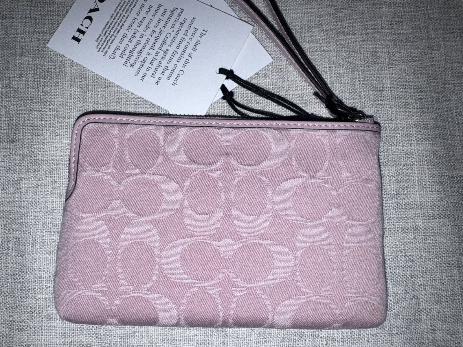 RARE NEW Coach Signature Pink Denim Faye & Wristlet Set SOLDOUT SHIPS TODAY