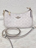 NWT COACH Women’s Teri Shoulder Bag In Signature Canvas In White/Chalk