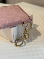 Coach Small Corner Zip Wallet In Signature Denim With Charms NWT