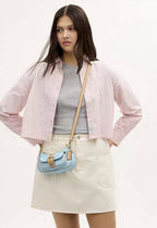 NWT *SEALED* COACH Ashton Mini Shoulder Bag In Signature Leather Gold/Light Blue