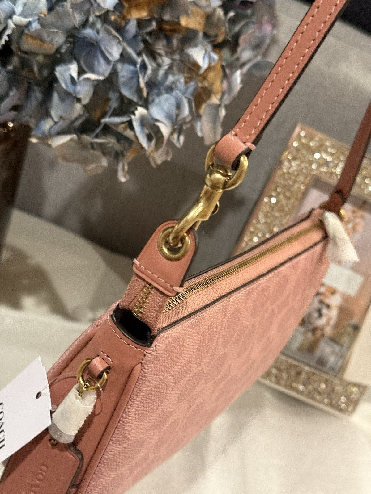 coach Plaza Small Signature Canvas Slim Shoulder Bag NWT