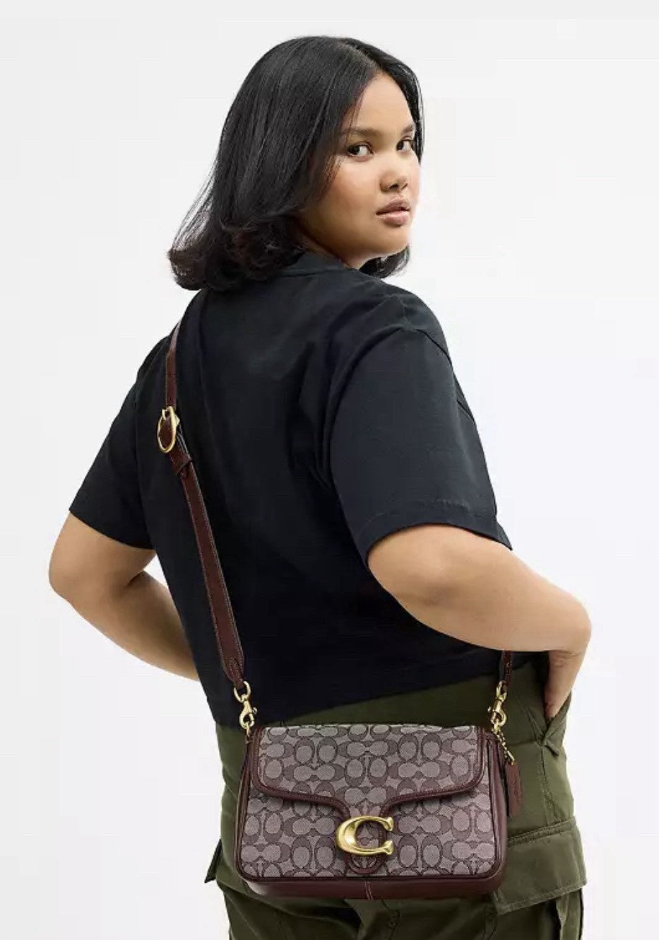 NWT COACH Soft Tabby Shoulder Bag Signature Jacquard CDT21