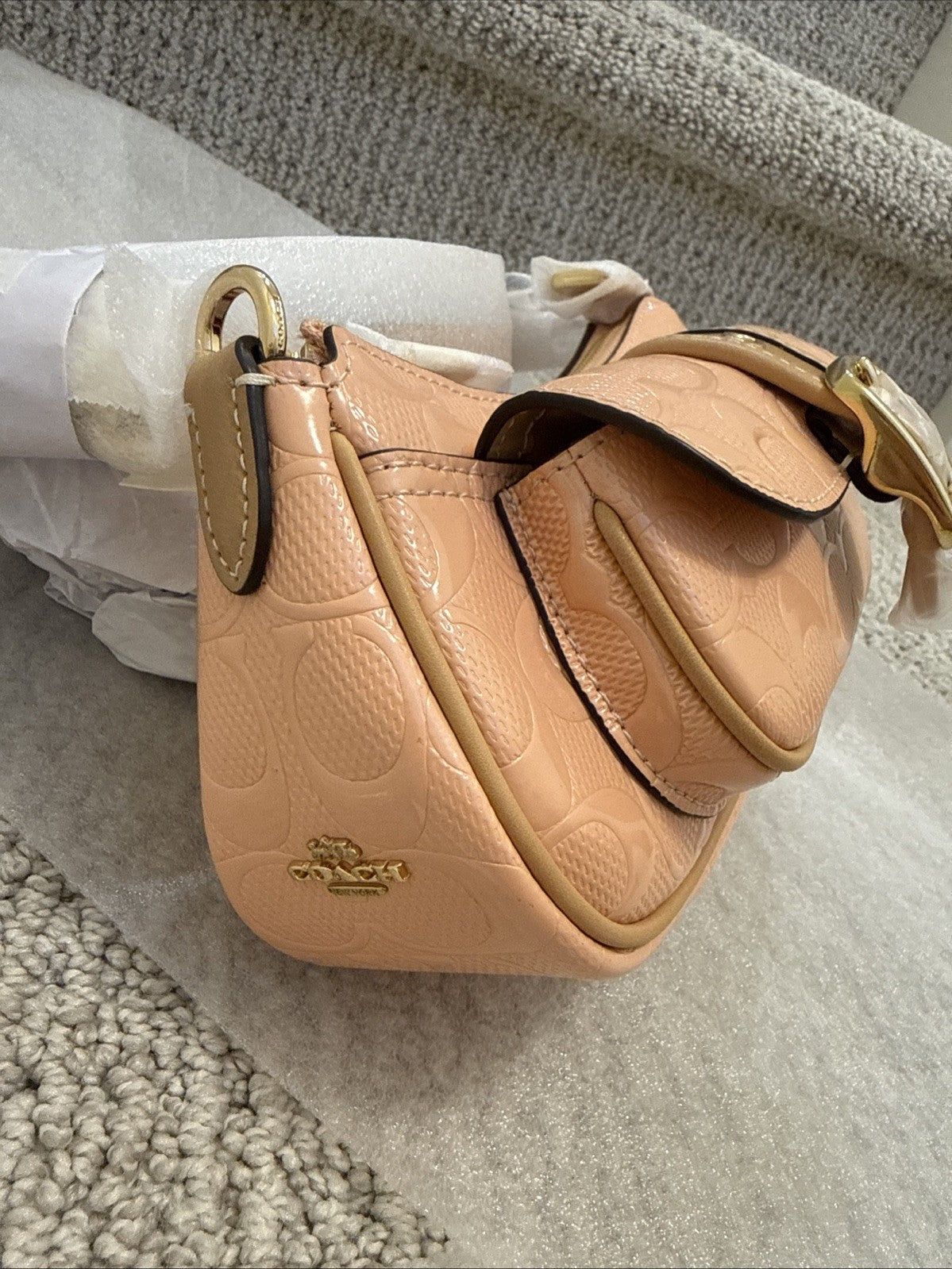 *SEALED* COACH Ashton Mini Shoulder Bag Signature Leather Gold/Faded Blush Pink