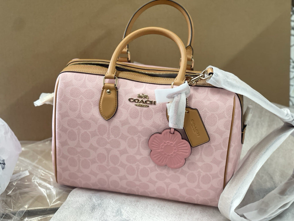 Coach Rowan Large Satchel Bag In Signature Canvas With Charms NWT