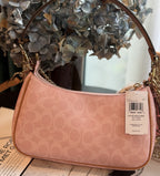 COACH TERI SHOULDER BAG IN SIGNATURE CANVAS CEA20 Pink Powder NWT
