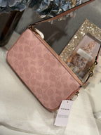 coach Plaza Small Signature Canvas Slim Shoulder Bag NWT