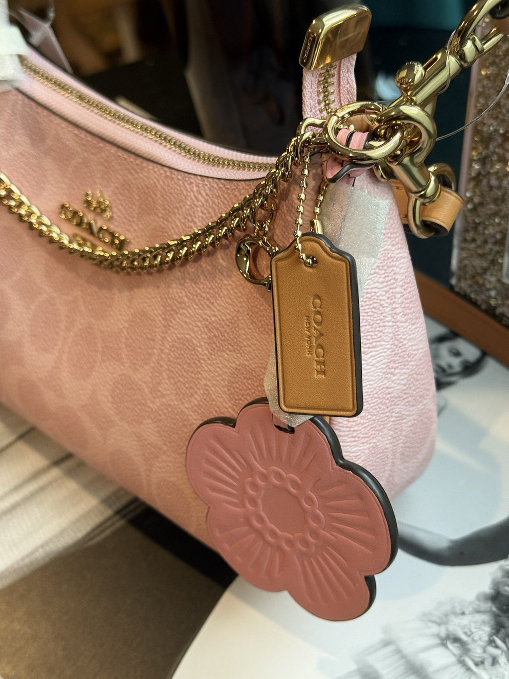 COACH TERI SHOULDER BAG IN SIGNATURE CANVAS CEA20 Pink Powder NWT