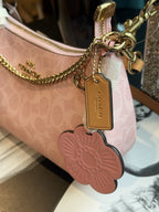 COACH TERI SHOULDER BAG IN SIGNATURE CANVAS CEA20 Pink Powder NWT