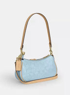 NWT *SEALED* COACH Ashton Mini Shoulder Bag In Signature Leather Gold/Light Blue