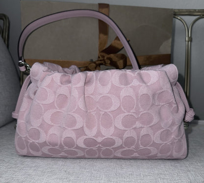 RARE NEW Coach Signature Pink Denim Faye & Wristlet Set SOLDOUT SHIPS TODAY