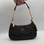 Coach Outlet Teri Brown Shoulder Women's Bag Signature Canva NWT
