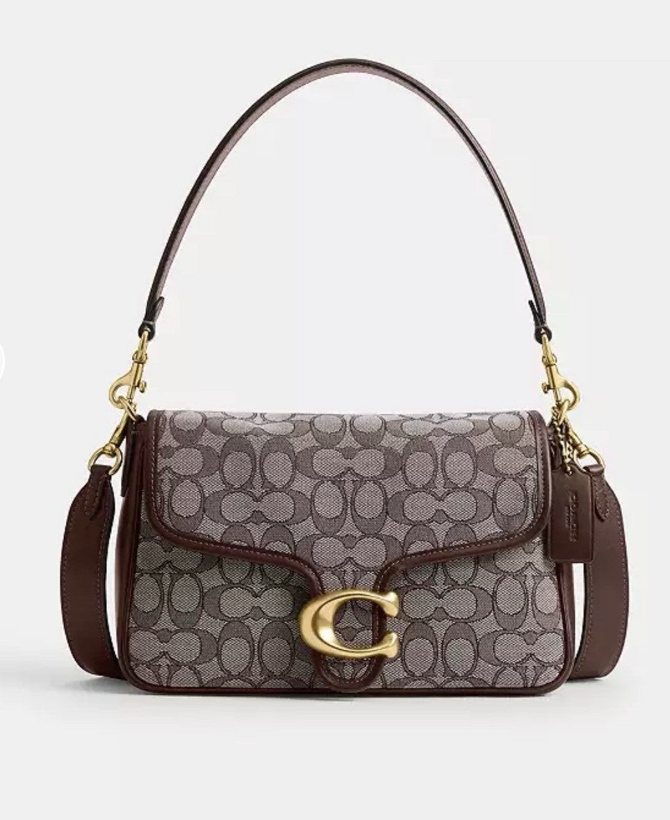 NWT COACH Soft Tabby Shoulder Bag Signature Jacquard CDT21