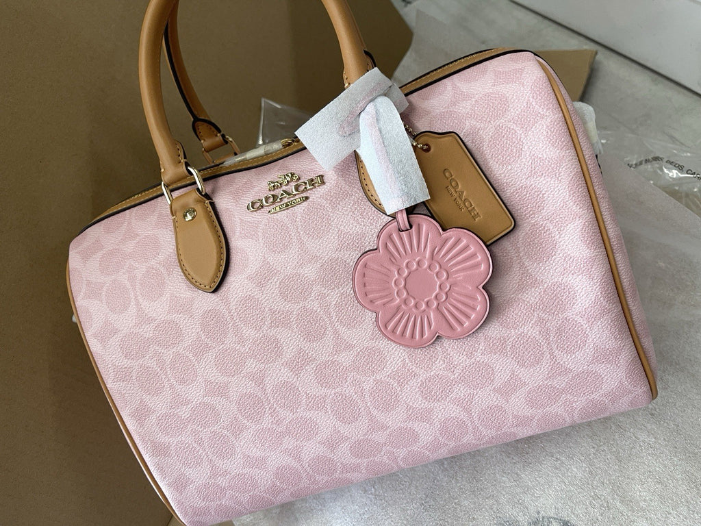 Coach Rowan Large Satchel Bag In Signature Canvas With Charms NWT