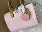 Coach Rowan Large Satchel Bag In Signature Canvas With Charms NWT