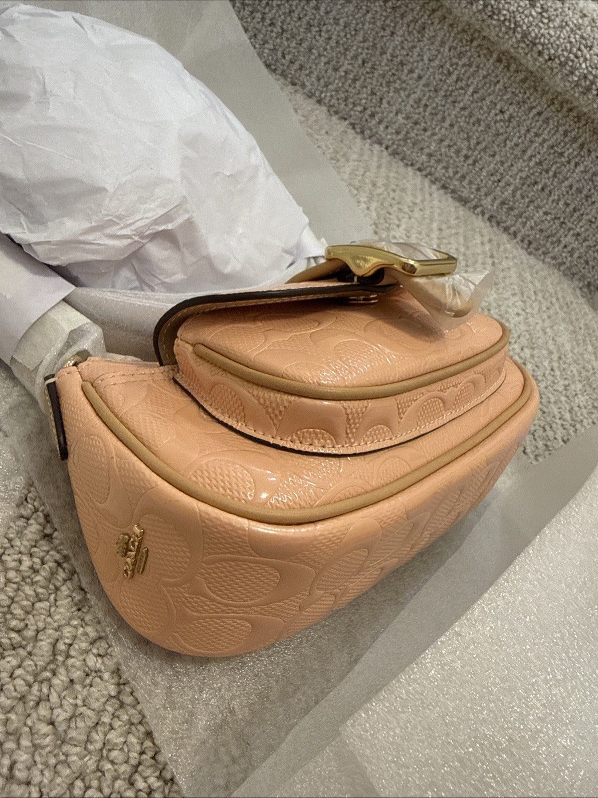 *SEALED* COACH Ashton Mini Shoulder Bag Signature Leather Gold/Faded Blush Pink