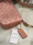 coach Plaza Small Signature Canvas Slim Shoulder Bag NWT