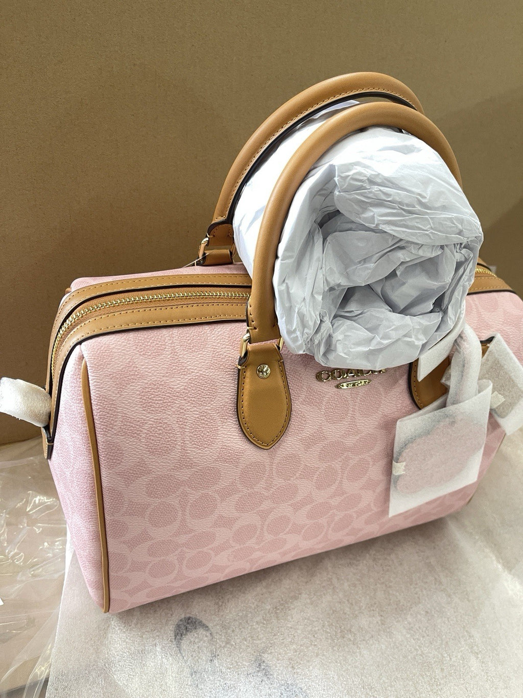Coach Rowan Large Satchel Bag In Signature Canvas With Charms NWT