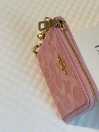 Coach Small Corner Zip Wallet In Signature Denim With Charms NWT