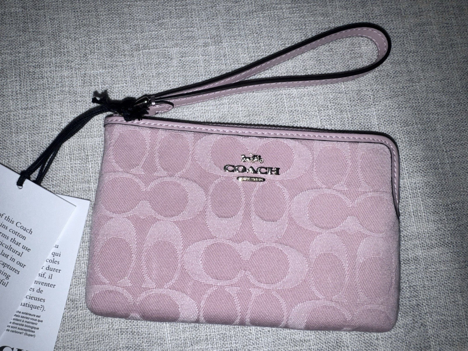 RARE NEW Coach Signature Pink Denim Faye & Wristlet Set SOLDOUT SHIPS TODAY