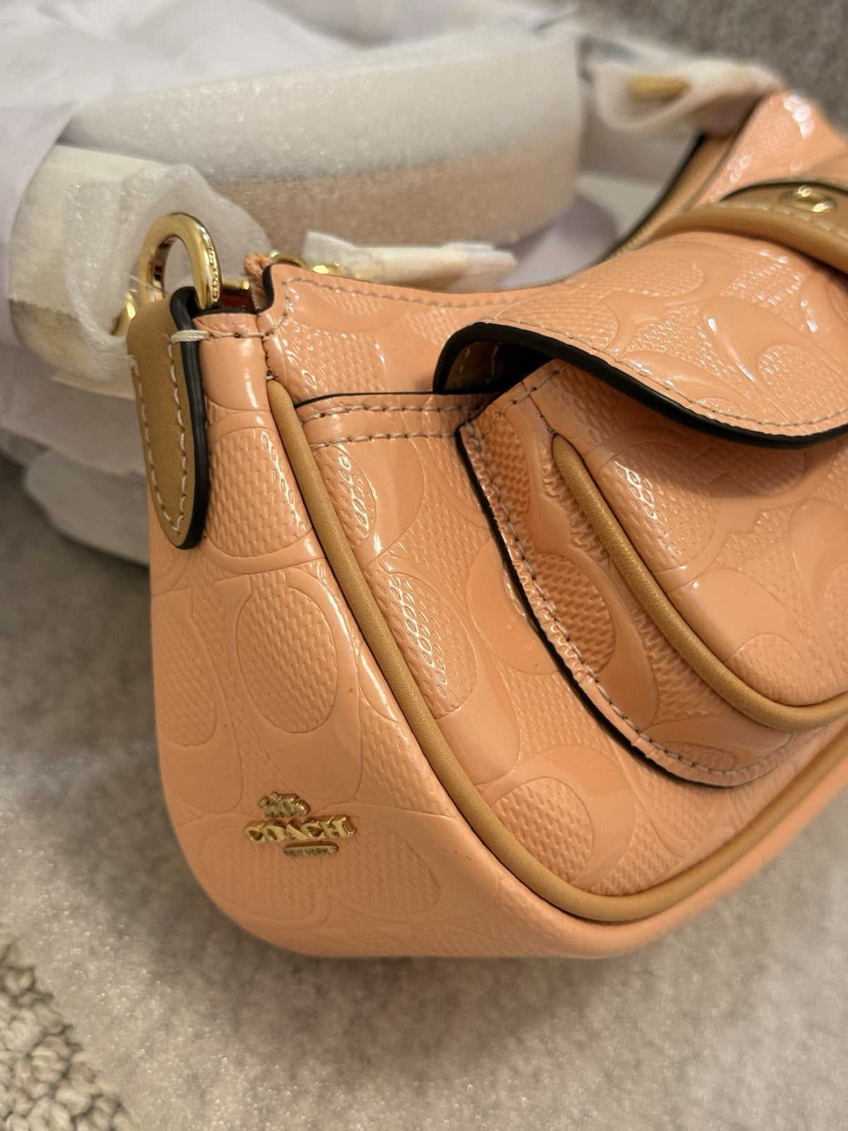 *SEALED* COACH Ashton Mini Shoulder Bag Signature Leather Gold/Faded Blush Pink