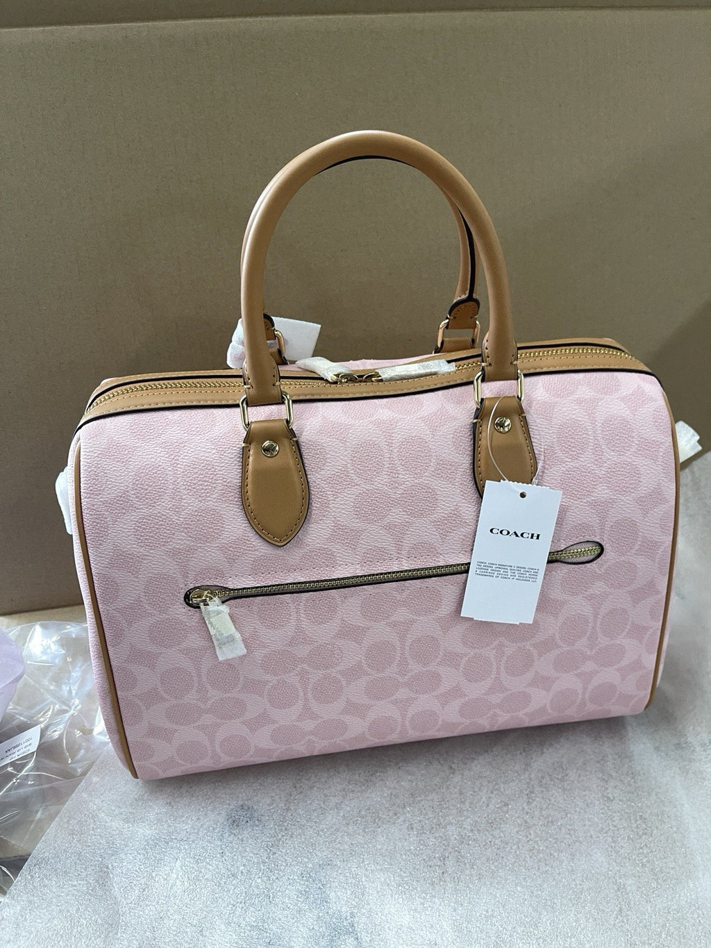 Coach Rowan Large Satchel Bag In Signature Canvas With Charms NWT