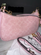 NEW Coach Teri Pink Signature Shoulder Bag Crossbody Purse W/ Strap & Dust Bag✨