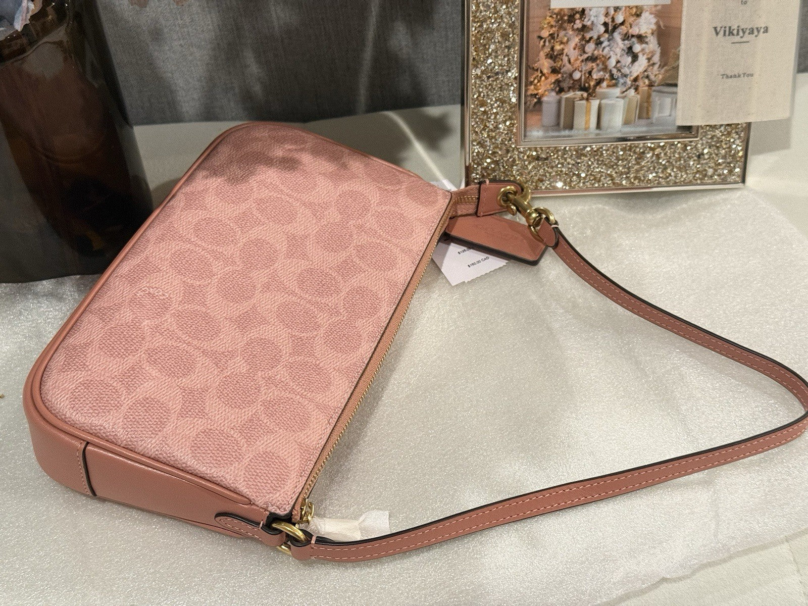 coach Plaza Small Signature Canvas Slim Shoulder Bag NWT