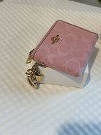 Coach Small Corner Zip Wallet In Signature Denim With Charms NWT