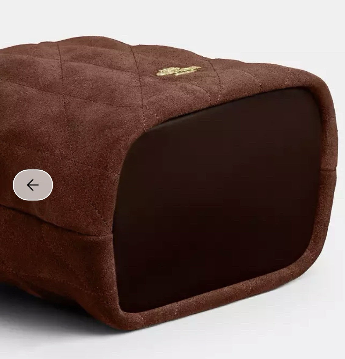 🤎 NWT COACH Faye Mini Drawstring Bag With Quilting Suede & Leather CDC42 Brown