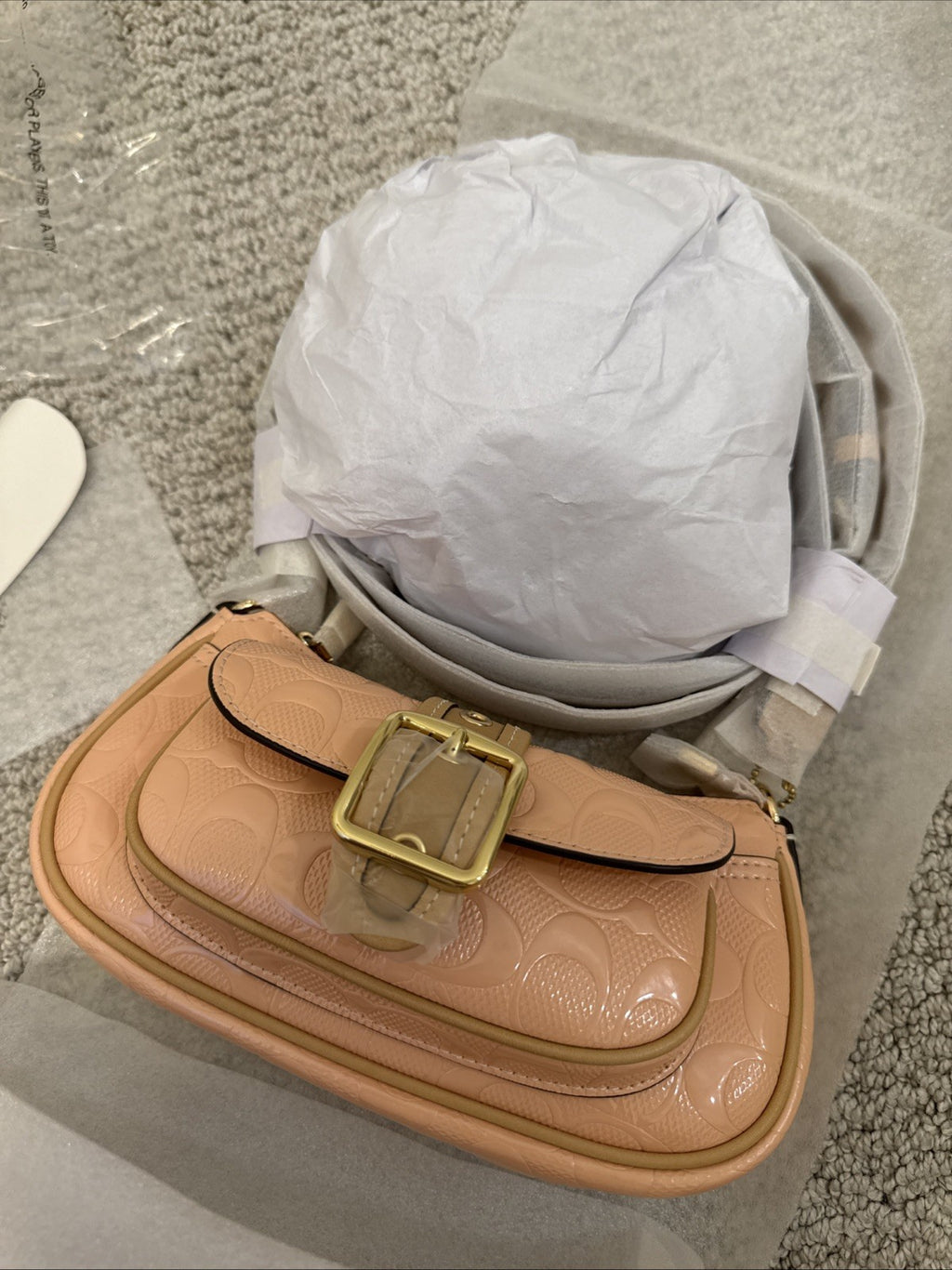 *SEALED* COACH Ashton Mini Shoulder Bag Signature Leather Gold/Faded Blush Pink