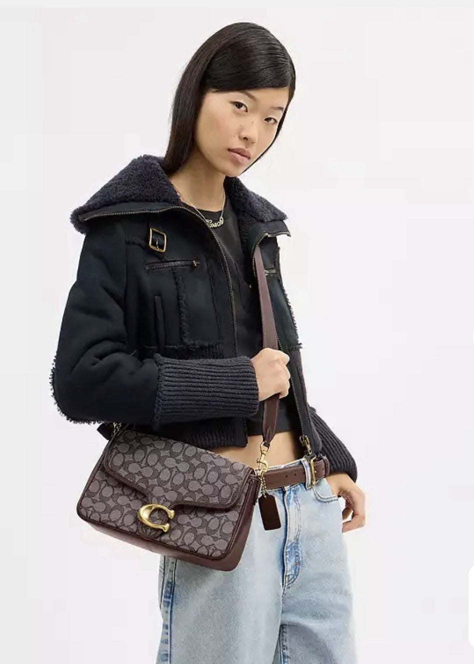 NWT COACH Soft Tabby Shoulder Bag Signature Jacquard CDT21