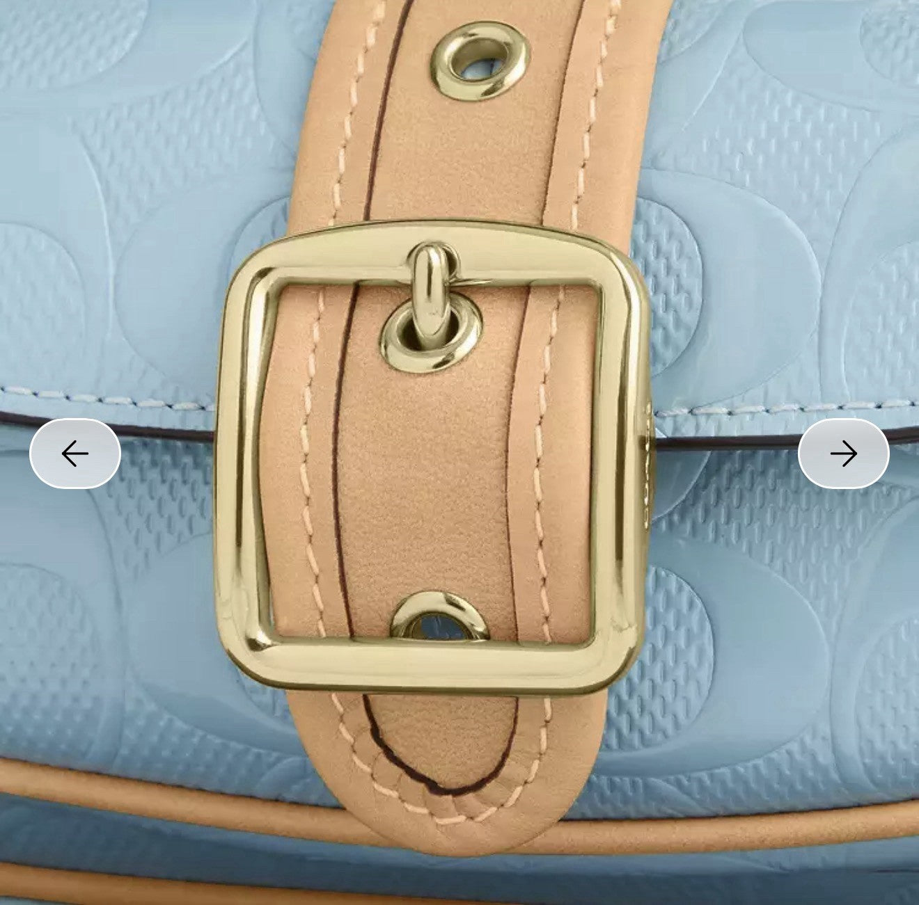 NWT *SEALED* COACH Ashton Mini Shoulder Bag In Signature Leather Gold/Light Blue