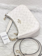 NWT COACH Women’s Teri Shoulder Bag In Signature Canvas In White/Chalk