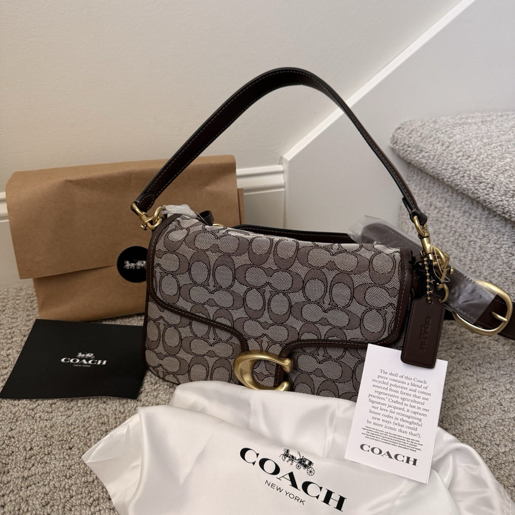 NWT COACH Soft Tabby Shoulder Bag Signature Jacquard CDT21